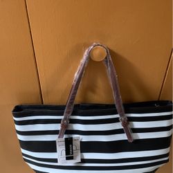 Black And White Large Tote Purse 