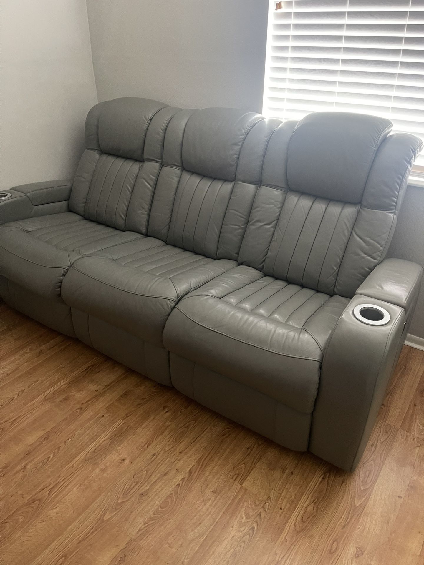 Gray Power Recliner Sofa