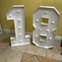 Marquee Numbers 1 And 8 Or 18 Party Decorations Supplies Birthday