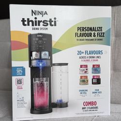 NEW IN BOX Ninja Thirsti Customization Drink System w/CO2 Canister & Starter Flavors WC1000