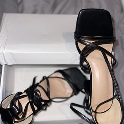 Black Heels With Straps (size 7.5)