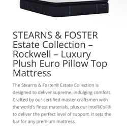 Sterns&Foster Estate Luxury Plush Euro Pillow Top King Size New! Big Sale Going On Now! 🤩