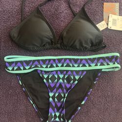 Joe Boxer Black and Purple Bikini Set