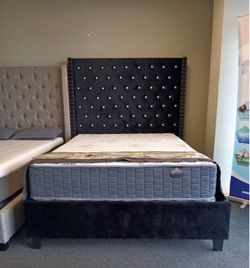 NEW QUEEN AND KING SIZE 6ft TALL BED WITH PROMOTIONAL MATTRESS AND FREE DELIVERY PAY ON DELIVERY