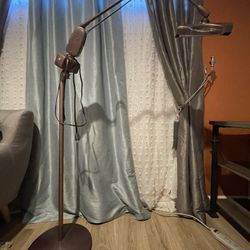 Vintage Metal Floor Lamp with Magnifier for craft , Embroidery and more.