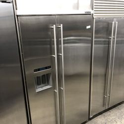 Jenn Air 42” Stainless Steel Built In Side By Side Refrigerator 