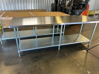 New industrial stainless work tables prep tables