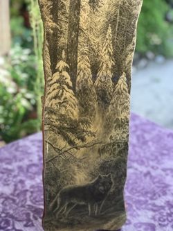 Vintage Wolf in the Woods Wall Art Hanger