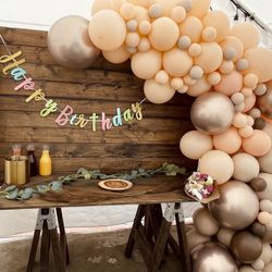Wooden Backdrop And Table 