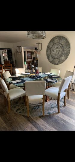 Vintage Octagon Glass unique Dining Table