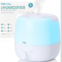 Brand New Frida Baby 3-in-1 Cool Mist Humidifier for Large Rooms, Top Fill Humidifier for Bedroom, Allergy Relief, 60 Hour Runtime + Nightlight, Auto 