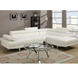 Gorgeous White Colored 2 piece Sectional Set