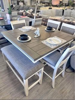6 Piece Counter Height Dining Table Set