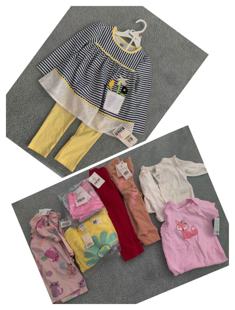 New with tags toddler Baby girl clothes lot size 18 m to 3 T