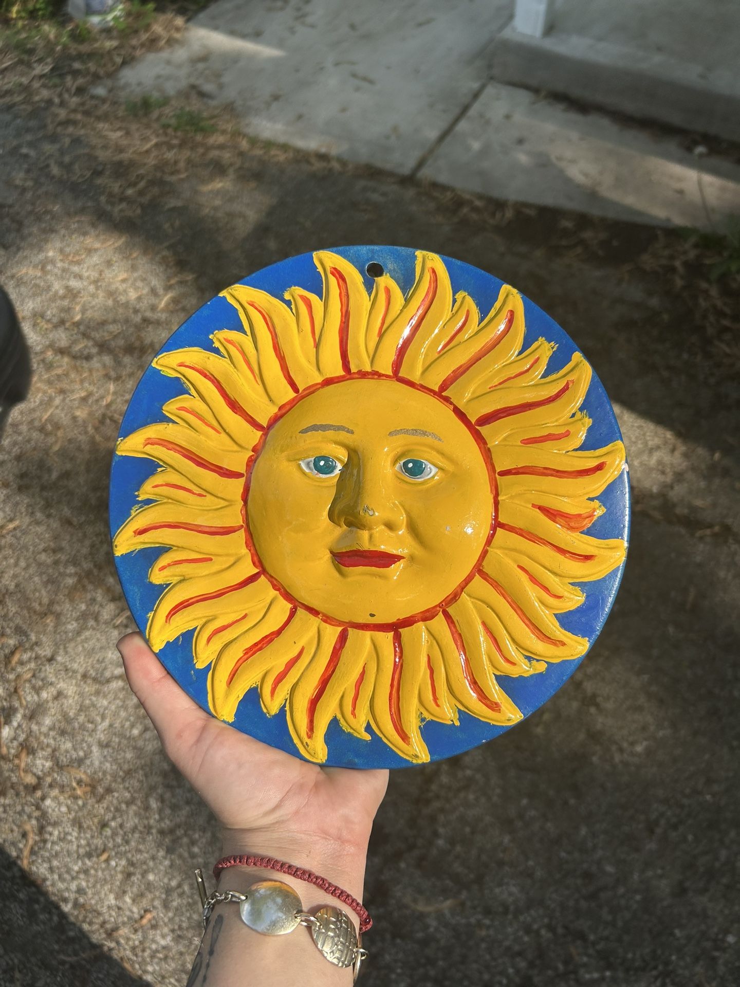 Funky Hand Painted Celestial Sun Wall Decor