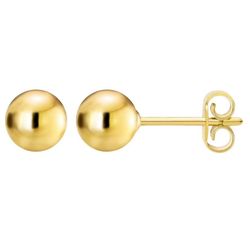  14k Solid Gold Round Stud Earrings 