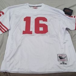Joe Montana white throwback 49ers jersey