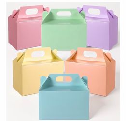 30 pcs Pastel-Colored Treat Boxes  Paper Candy Gift Gable Boxes