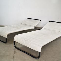 Pair Of Midcentury Modern Patio Pool Chaise Lounge Chairs 