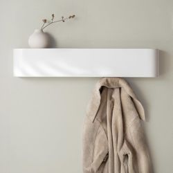 Kazai Toke Wall-Mounted Coat Rack Solid Wood Veneer Panel White