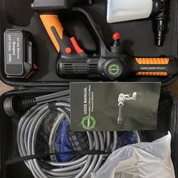 Hongmai Cordless Pressure Washer,Portable Power Washer 363 PSI 1GPM,6in1 Nozzle Power Cleaner,21V 3Ah Battery Powered Pressure Washer for Car Washing,
