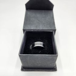 Men's Thornton Tungsten Ring Black & Silver Sz. 7