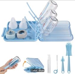 Pink 6 in 1 Baby Bottle Cleaning and drying rack set