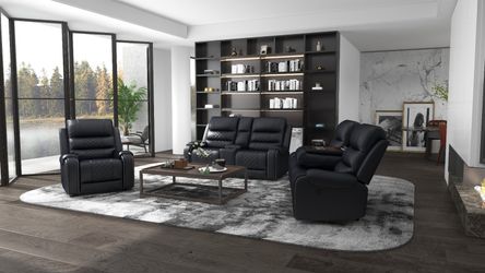 Modern Leather Reclining Sofa & Sofa Love