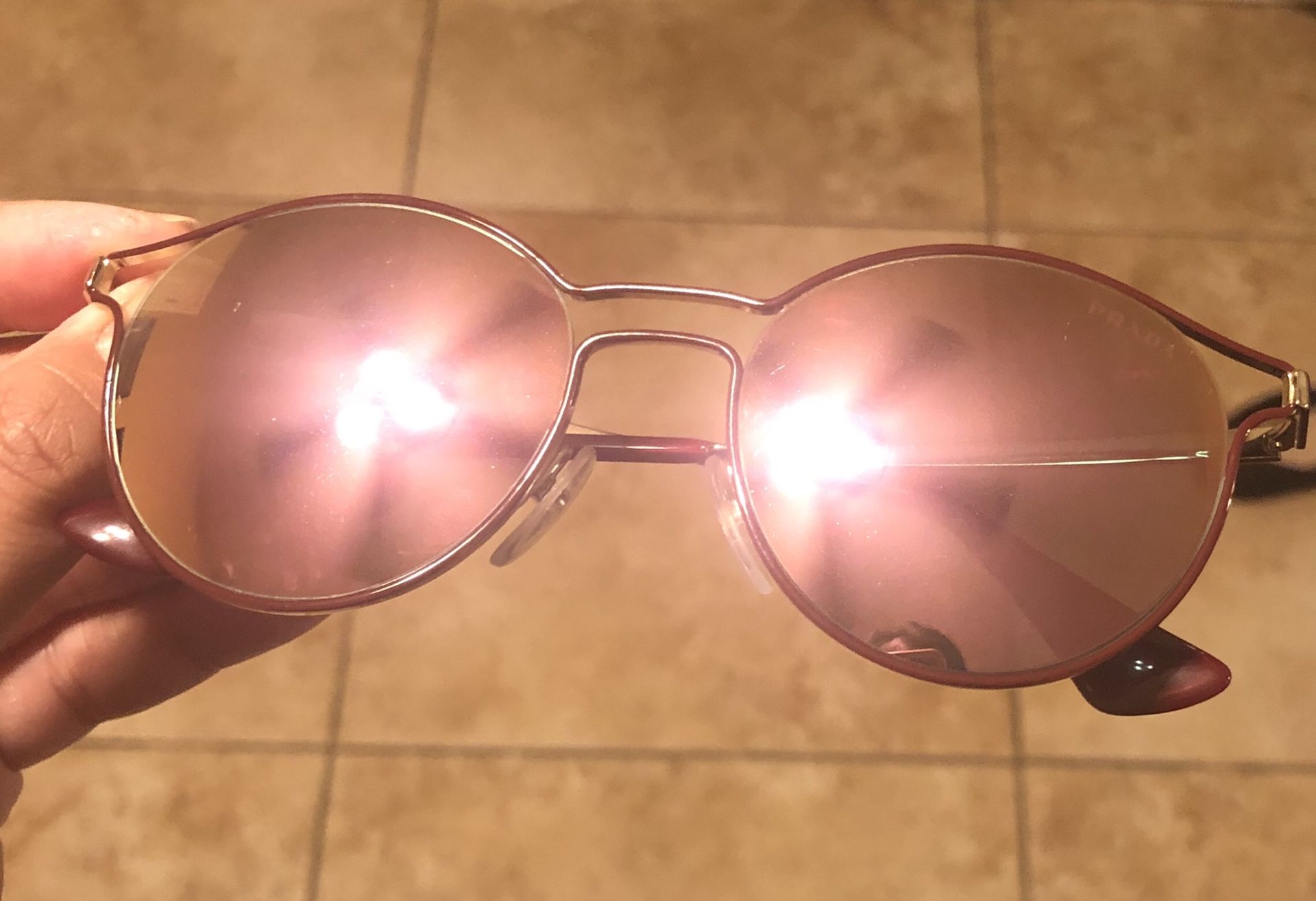 Prada Sunglasses Pink Mirrored Round - avconcontrols.com