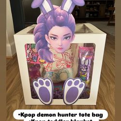 Kpop demon hunter Easter basket bouquet gift kids