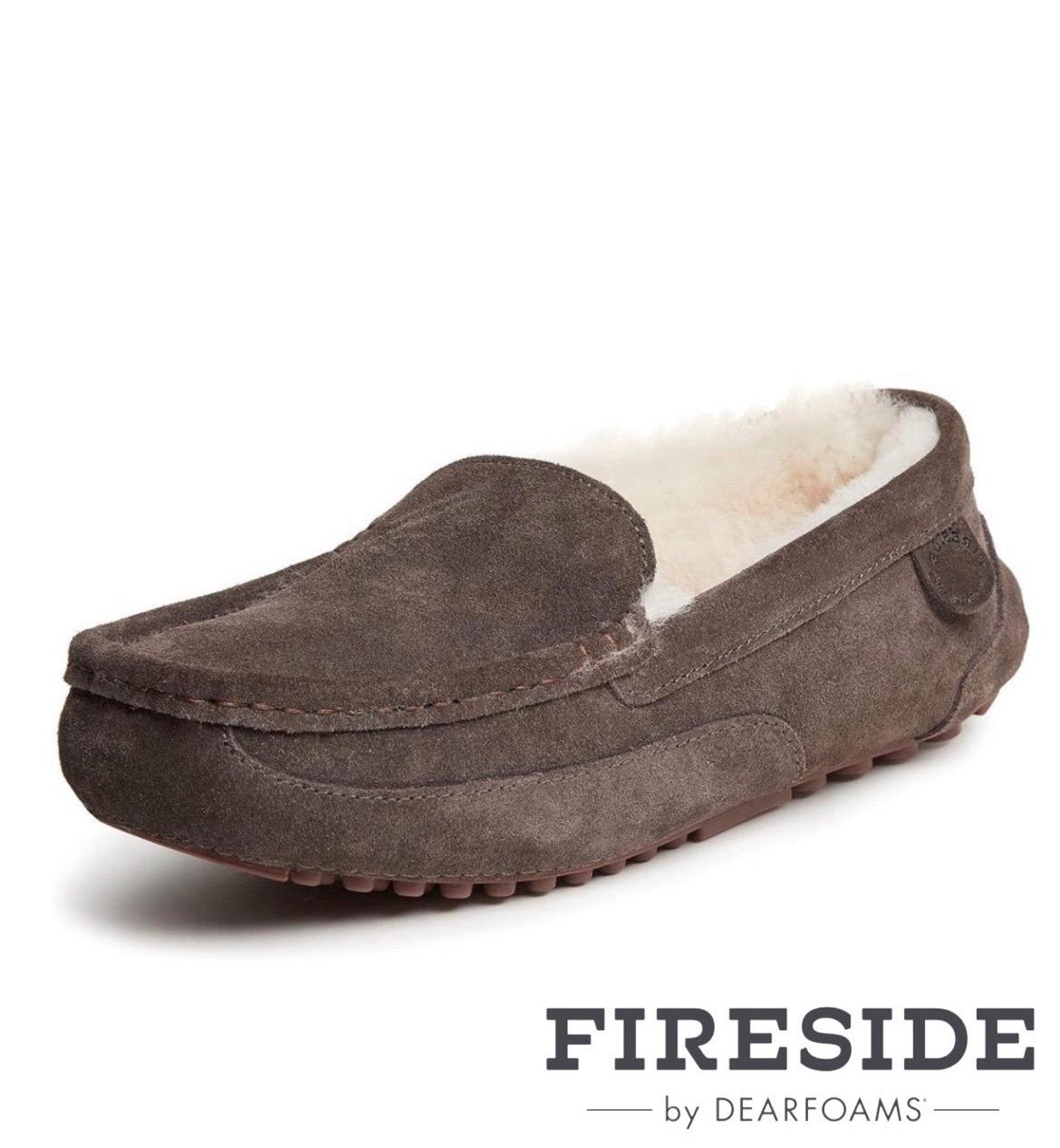 Men's Fireside by Dearfoams Melbourne Genuine Shearling Moccasin Slipper.