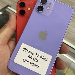 iPhone 12 & 13 mini unlocked . Cash or $10 down w approval