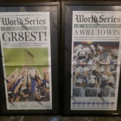 Dodgers Championship Framed Newspaper Set