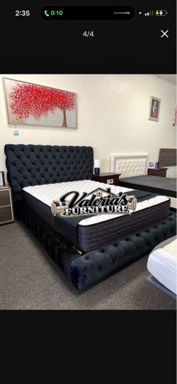 New Queen bed frame with mattress