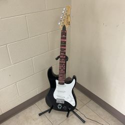 OPTEK MUSIC SYSTEMS FRETLIGHT 200 SERIES FG200-BK ELECTRIC LEARNING GUITAR (LIGHT-UP FRET BOARD) MADE IN KOREA, RARE