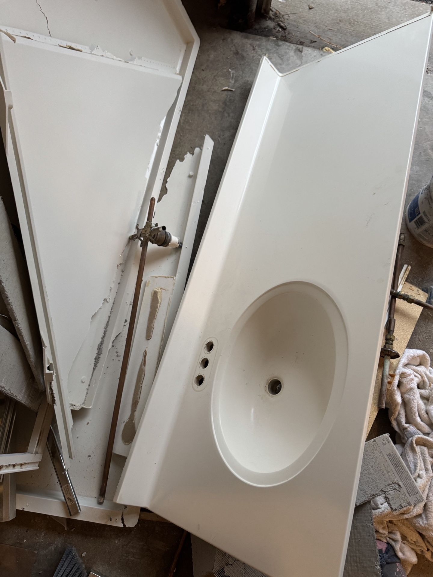 White bathroom vanity countertop