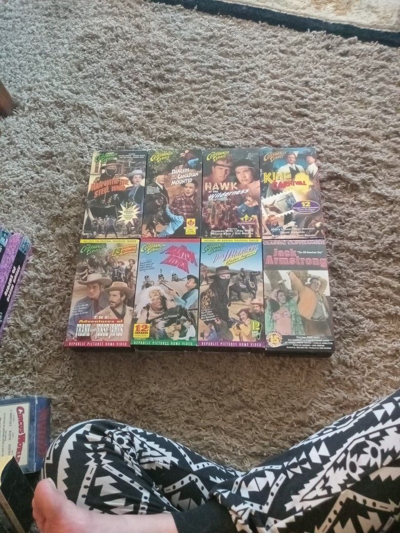 8 Classic Cliffhangers VHS Box Sets 2 Tapes Each