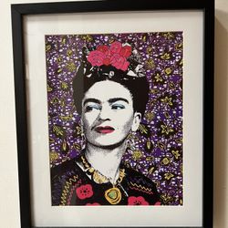 Framed And Matted Frida Kahlo Self Portrait