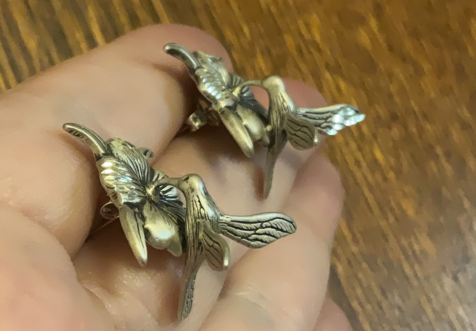 Vintage Sterling, Hummingbird, and Flower Post earrings