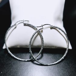 .925 Mexican Silver Hoop Earrings 