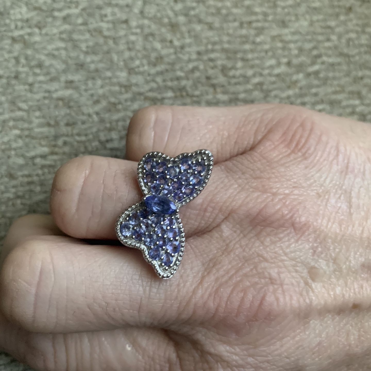 Sterling Silver Tanzanite Butterfly Ring