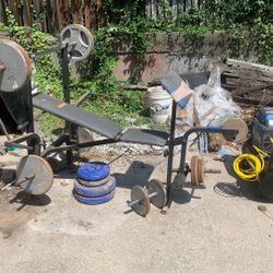 Weight bench with white