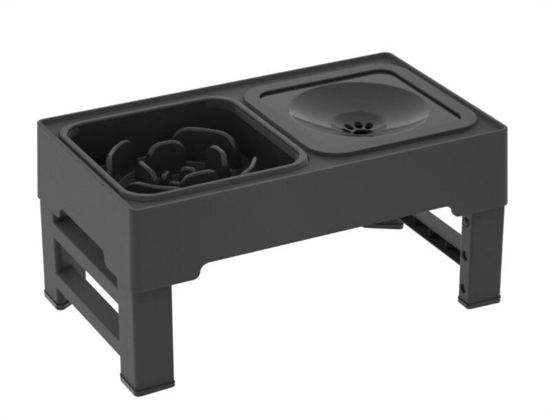 Raised Dog Bowls with No Spill Dog Water Bowl and Stainless Steel/Slow Feeder