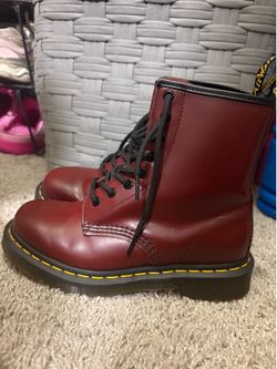 Maroon boots doc martens