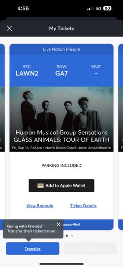 Glass Animal Ticket For Tonight