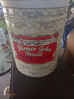 Antique Farmer John Lard Bucket 