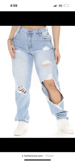 Fashion Nova Jeans, Light Blue Wash, Size 0