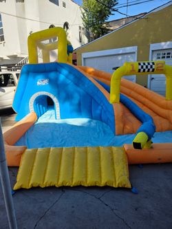 H2OGO inflatable water park with slide and pool