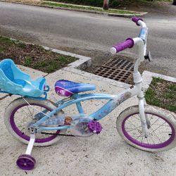 Huffy Girls' Frozen Bicycle with training wheels And Disney Princess Helmet