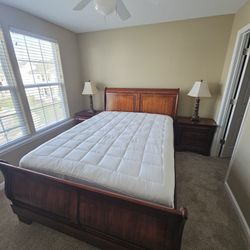 Queen Sleigh Bed with Night Stand